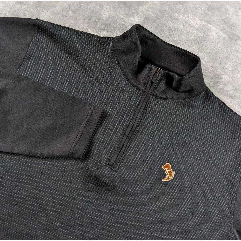 Footjoy Pullover Men Medium Black Tonal Block Mid Layer 1/4 Zip Golf Performance